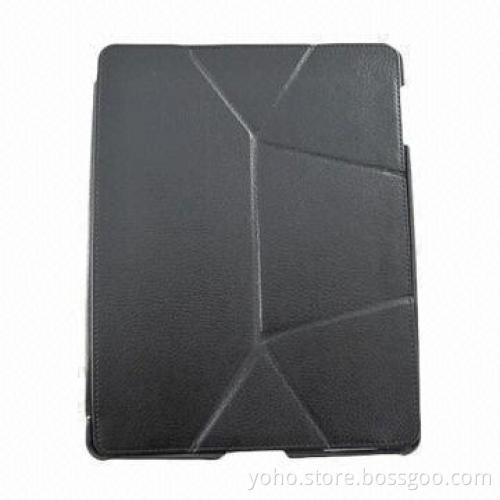 Blue Color Four Folder Leather Case with Stand and Multi-functional for New iPad and Magnetic Inside